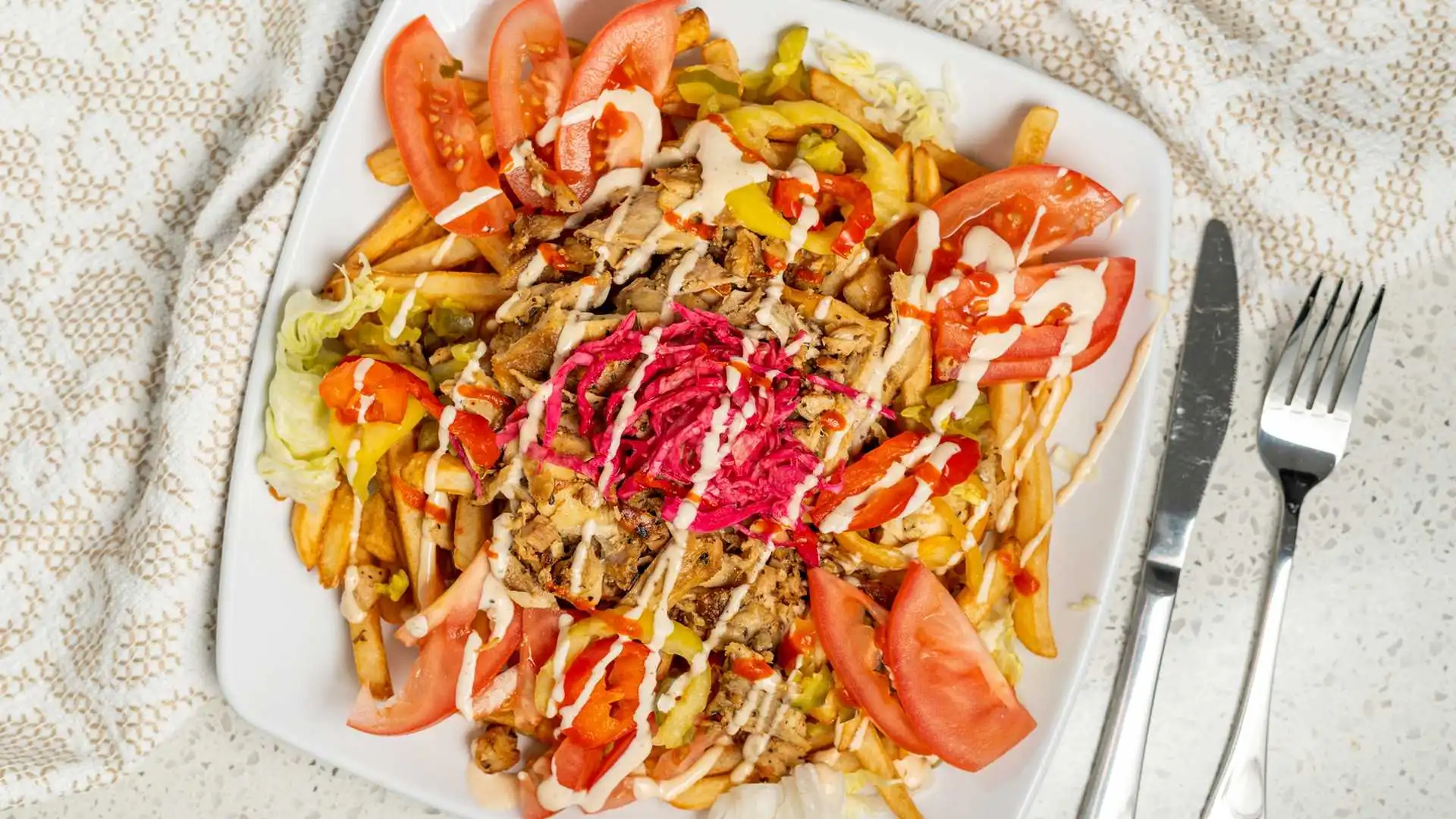 Chicken Shawarma Salad at Eat-A-Pita Calgary - Fresh and healthy